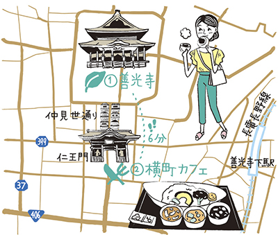 長野県の善光寺と戸隠神社と上諏訪エリアのイラストマップです 公式 イラストレーター アライヨウコ Webサイト