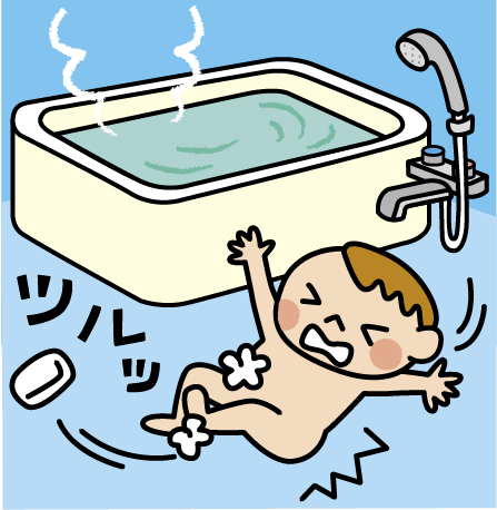 赤ちゃんベランダの転落の危険やお風呂場での事故について描いたイラストです 公式 イラストレーター アライヨウコ Webサイト