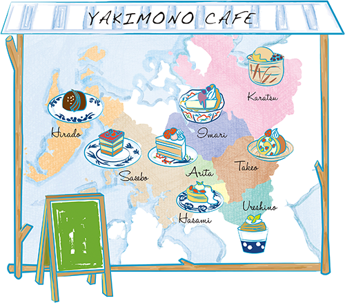 陶器とスイーツのカフェ イラストマップです コンペ用に描きました 公式 イラストレーター アライヨウコ Webサイト